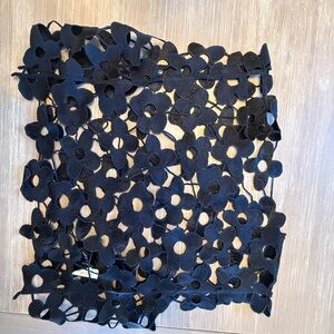 Anthropologie Navy Floral Cutout Blouse